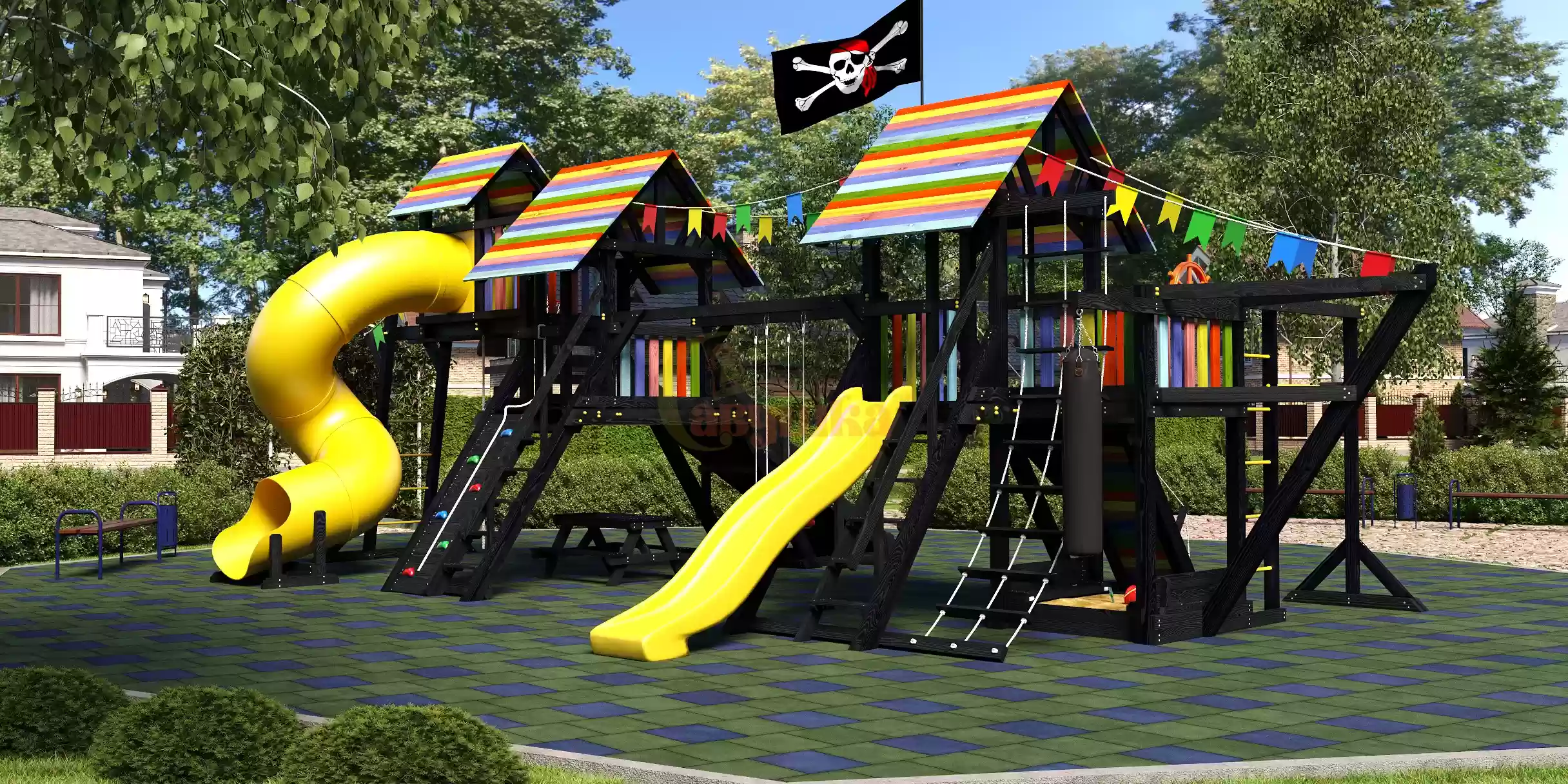 Wooden playground BLACK 9